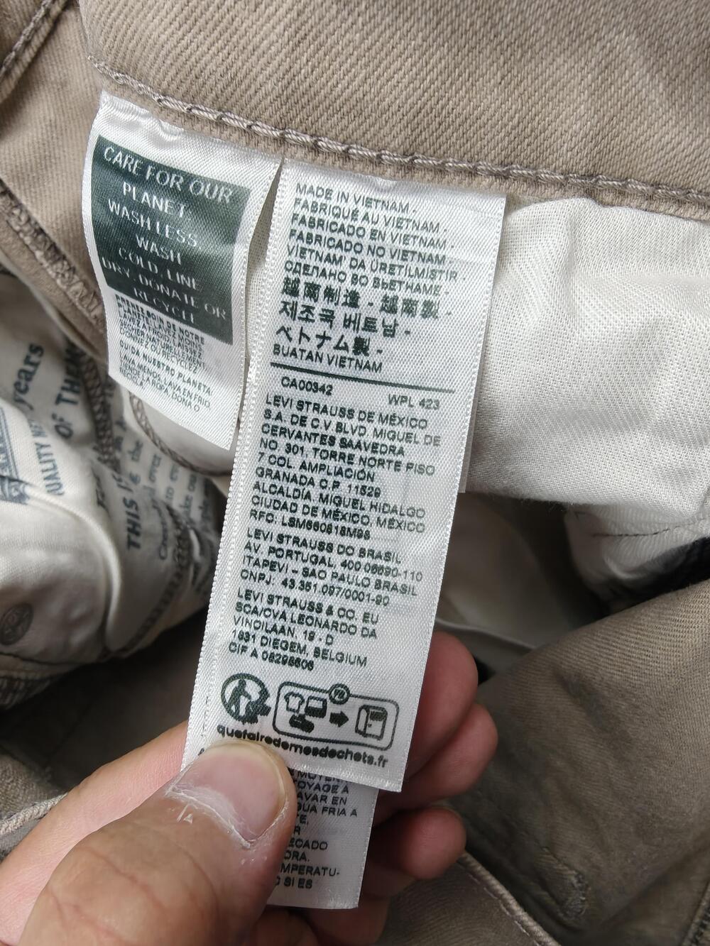 Levi's Jeans Mens 33x32 Beige Straight Regular Fit Stretch Cotton Denim 505 - Picture 3 of 12